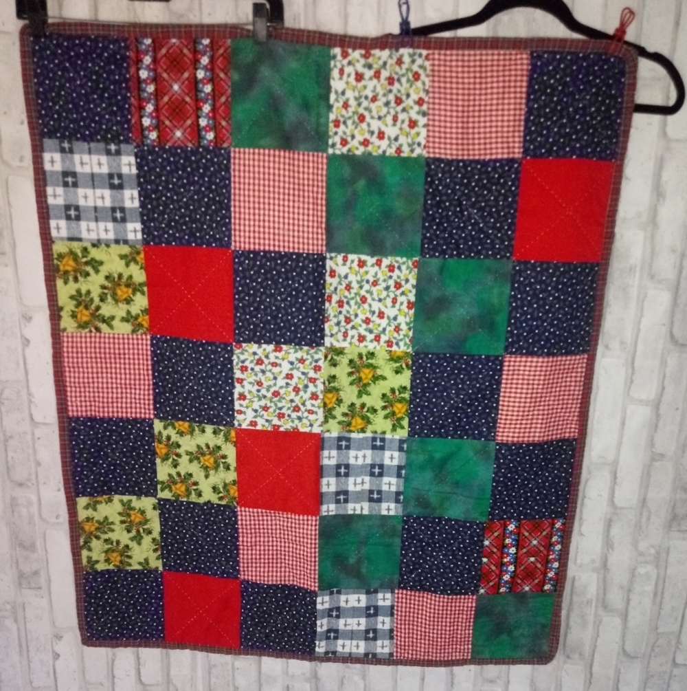 Patchwork quilt blanket for a boy of girl